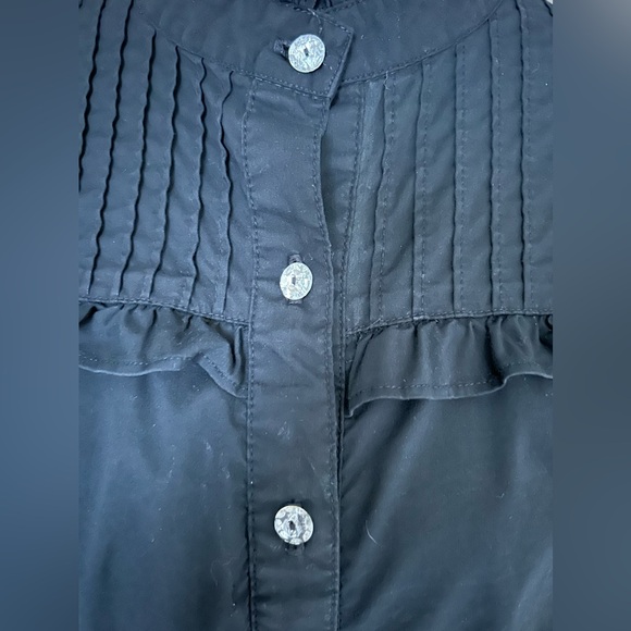 Baby Phat Y2K vintage black button up midi dress with ruffled cap sleeve size 1X - Picture 3 of 14